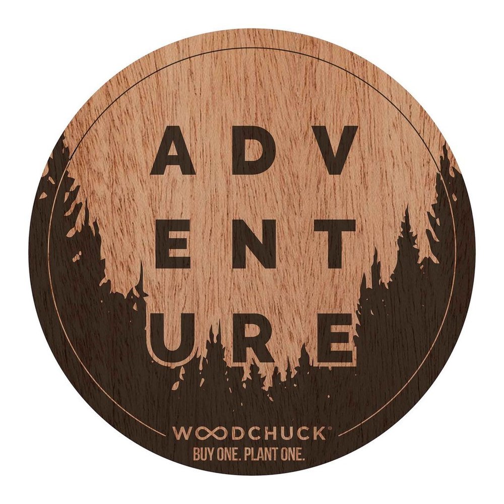 Woodchuck Adventure Wood Round Sticker 2”x2” NWT